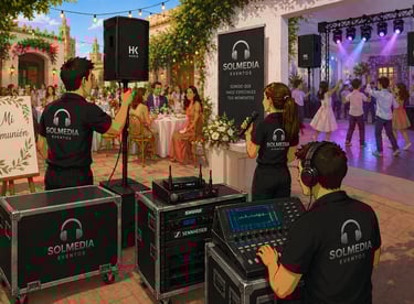 Evento de comunión en patio sevillano