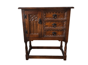 Gothic style wooden cabinet before painting by Absolutely Mintage