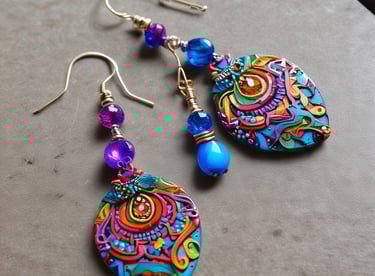 Boucles d'oreille colorées