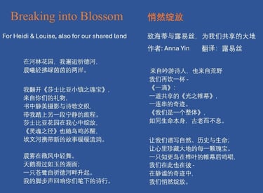 Anna Yin - Breaking into Blossom - translation Louise Liu