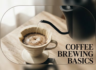 Pour-over coffee brewing in dripper with kettle pouring hot water,  banner for coffee brewing 