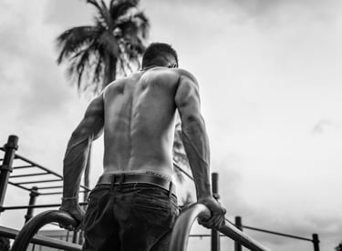 Séance de workout à la plage de la Cocoteraie, Kourou