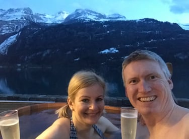 Champagne in a Brienz Hot pot