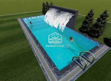 Desain 3D kolam renang impian di Bandung oleh DayanaPool.
