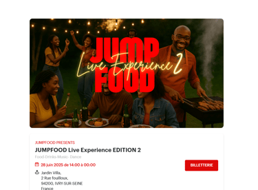 jumpfood live experience billeterie