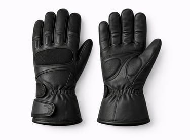 Leather cycling gloves with padded palms for grip and vibration control