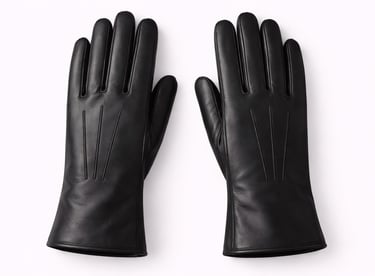 Elegant black leather dress gloves with a smooth refined finish