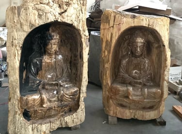 Petrified wood art by Arcanum Indonesia