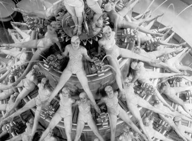 Iconic human fountain – cascading dancers in Berkeley’s Footlight Parade waterfall scene