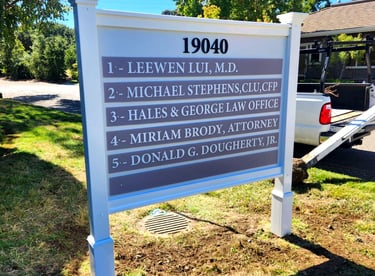 Monument directory sign installation in Saratoga, CA