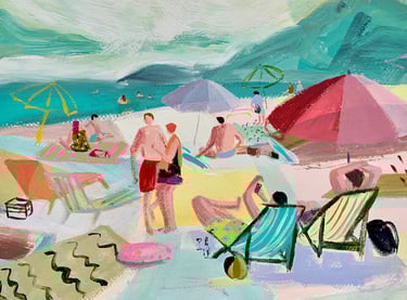 Lena Sin art beaches, original art