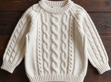 A sweater with oranges and other fruit on it