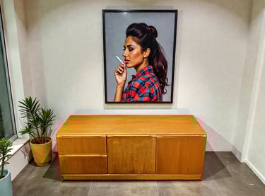 Morris of Glasgow Mid-Century Modern medium sideboard, vintage 1960s–70s MCM teak media unit and storage cabinet, stylish ret