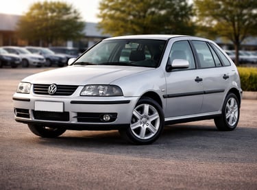 Carros até 30 mil: hatch compacto prata em estacionamento, opção econômica e confiável para comprar 