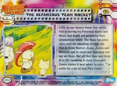 12 The Nefarious Team Rocket Topps Pokémon The First Movie back