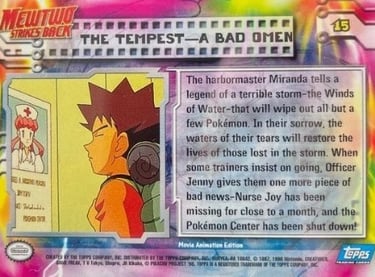 15 The Tempest A Bad Omen Topps Pokémon The First Movie back