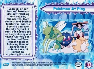 18 Pokemon At Play Topps Pokémon The Movie 2000 back
