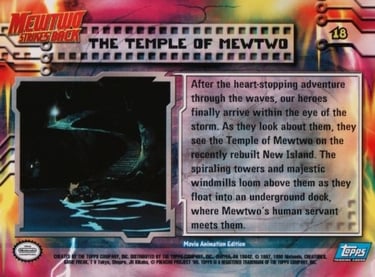 18 The Temple of Mewtwo Topps Pokémon The First Movie back