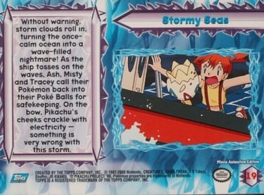 19 Stormy Seas Topps Pokémon The Movie 2000 back