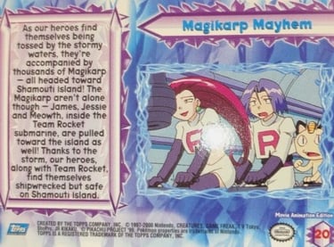 20 Magicarp Mayhen Topps Pokémon The Movie 2000 back