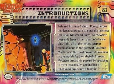 21 Introductions Topps Pokémon The First Movie back