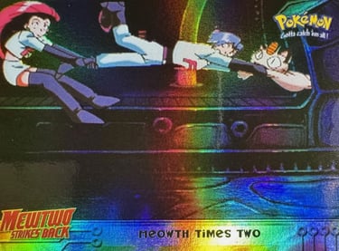23 Meowth Time Two Topps Pokémon The First Movie back rainbow foil