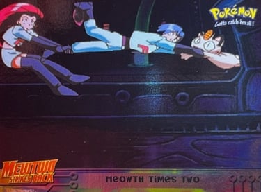 23 Meowth Time Two Topps Pokémon The First Movie back silver foil