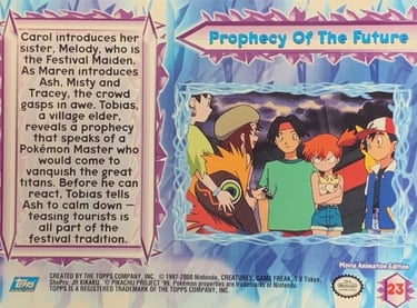 23 Prophecy Of The Future Topps Pokémon the movie 2000 back