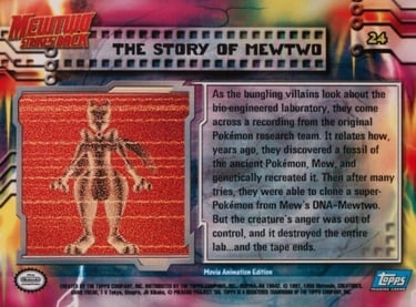 24 The Story of Mewtwo Topps Pokémon The First Movie back