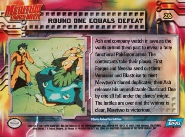 26 Round one Equals Defeat Topps Pokémon The First Movie back