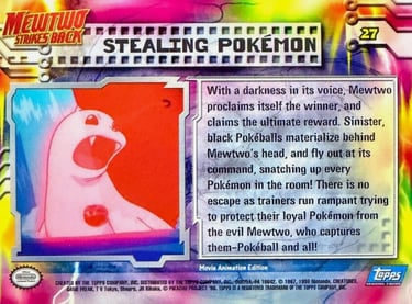 27 Stealing Pokémon Topps Pokémon The First Movie back