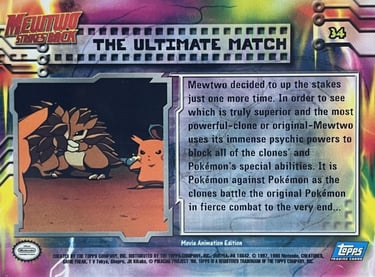 34 The Ultimate Match Topps Pokémon The First Movie back