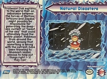 37 Natural Disasters Topps Pokémon The Movie 2000 back