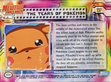 37 The Tears of Pokémon Topps Pokémon The First Movie back