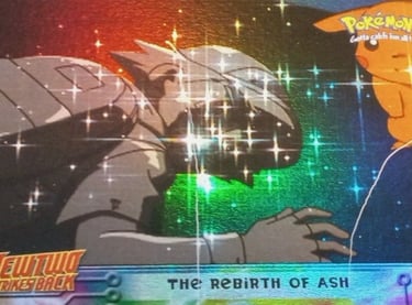 38 The Rebirth of Ash Topps Pokémon The First Movie rainbow foil