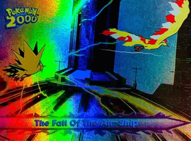 40 The Fail Of The Air-Ship Topps Pokémon The Movie 2000 rainbow foil