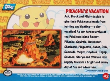 42 Pikachu's Vacation Topps Pokémon The First Movie back