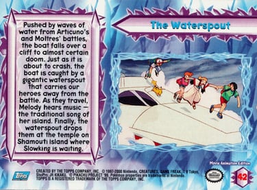 42 The Waterspout Topps Pokémon The Movie 2000 back