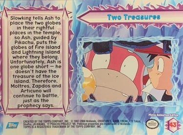 43 Two Treasures Topps Pokémon The Movie 2000 back