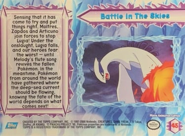 45 Battle in The Skies Topps Pokémon The Movie 2000 back