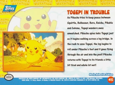 45 Togepi in Trouble Topps Pokémon The First Movie back