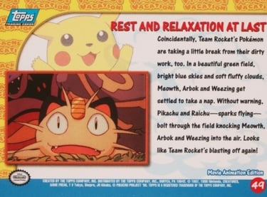 49 Rest And Relaxation At Last Topps Pokémon The First Movie back