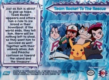 50 Team Rocket To The Rescue Topps Pokémon The Movie 2000 back