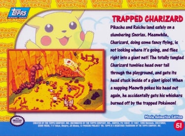 51 Trapped Charizard Topps Pokémon The First Movie back