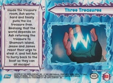 52 Three Treasures Topps Pokémon The Movie 2000 back