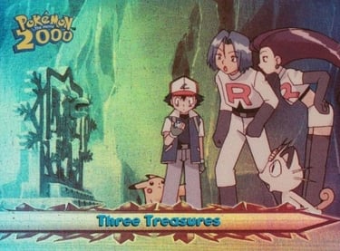 52 Three Treasures Topps Pokémon The Movie 2000 rainbow foil