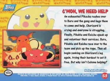 53 C'mon, We Need Help Topps Pokémon The First Movie back