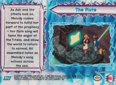 61 The Flute Topps Pokémon The Movie 2000 back