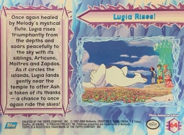 64 Lugia Rises ! Topps Pokémon The Movie 2000 back