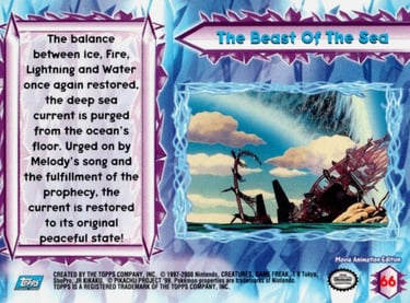 66 The Beast Of The Sea Topps Pokémon The Movie 2000 back